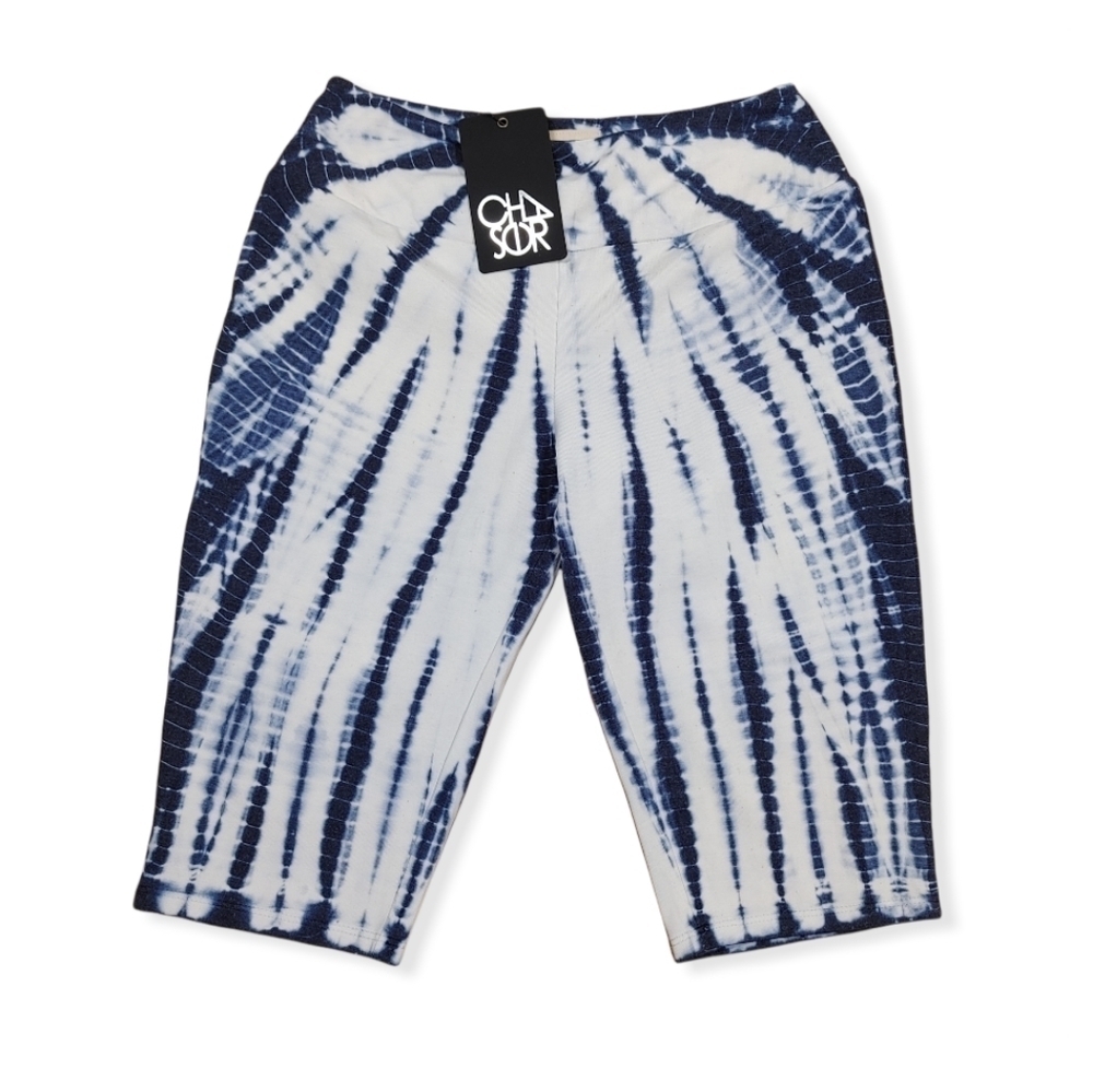 Chaser Blue Tie Dye Long Bike Shorts Small
